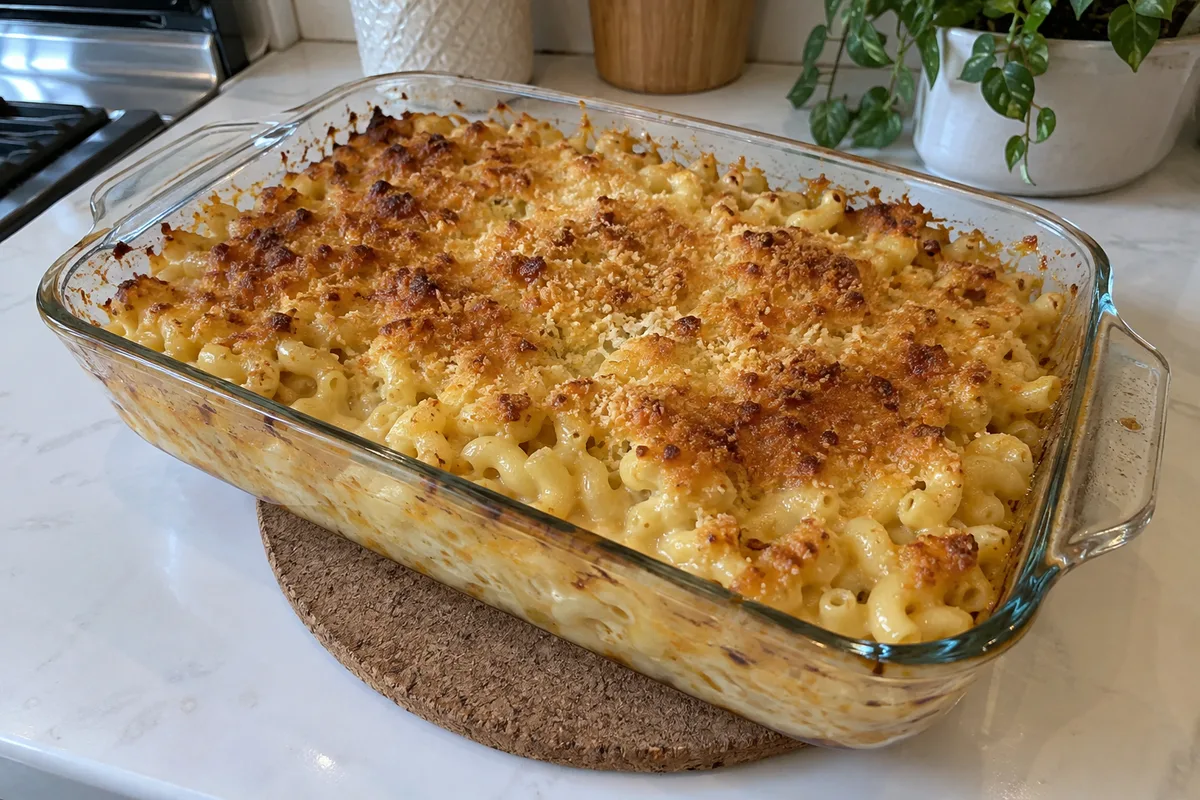 Illustrative image of baked macaroni & cheese