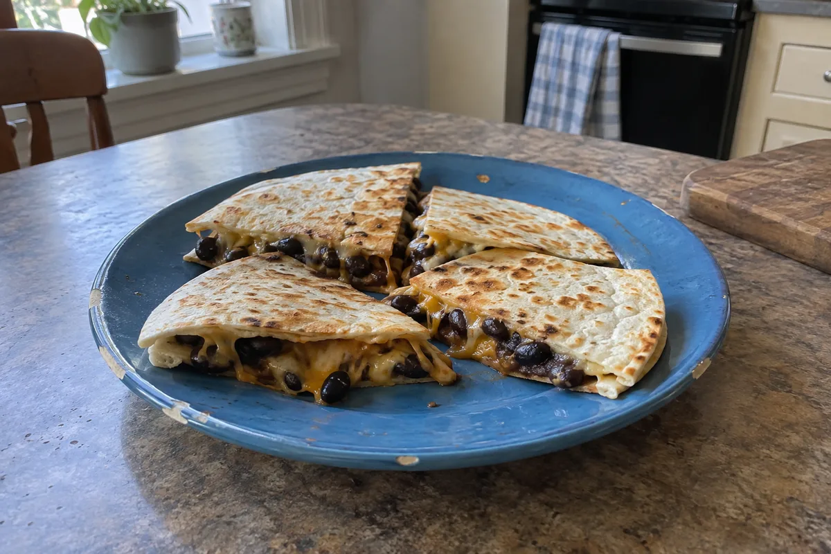 Illustrative image of black bean & cheese quesadillas