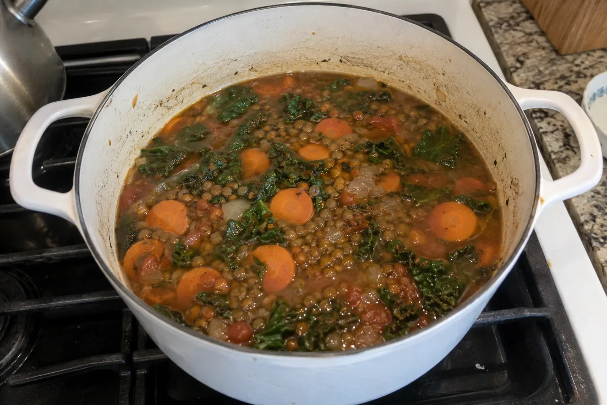 Illustrative image of lentil & vegetable soup
