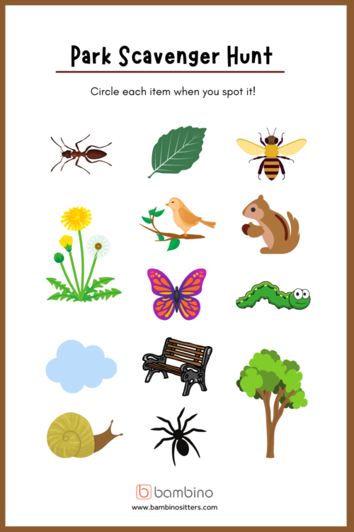 Activity Ideas: Fun Outdoor Scavenger Hunt Printable For Kids - Bambino 